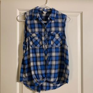 Forever 21 Plaid Button Down Tank Top